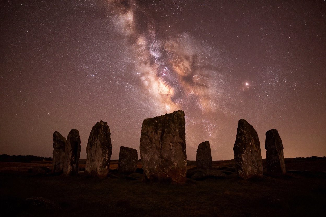 Standing stones under the Milky Way
