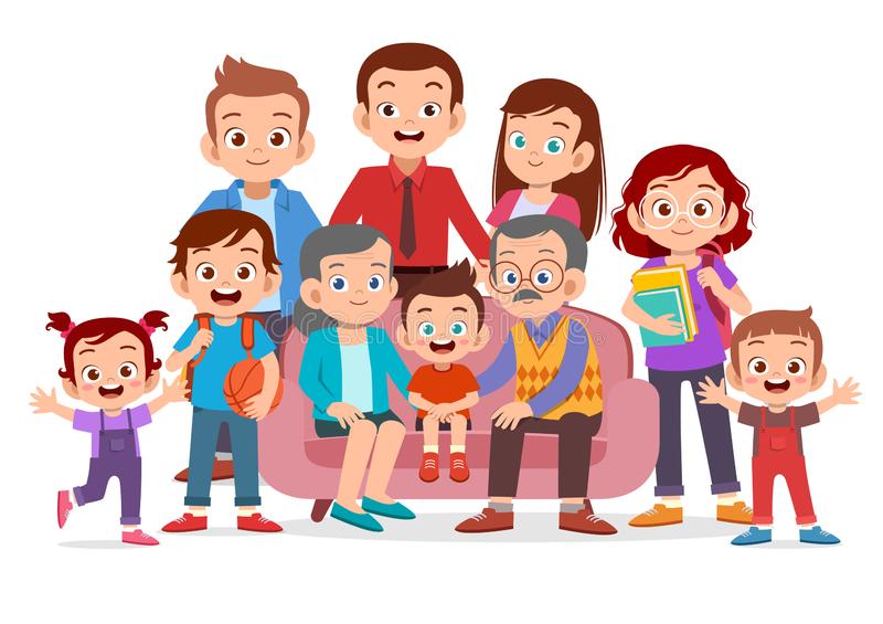 clipart of large family