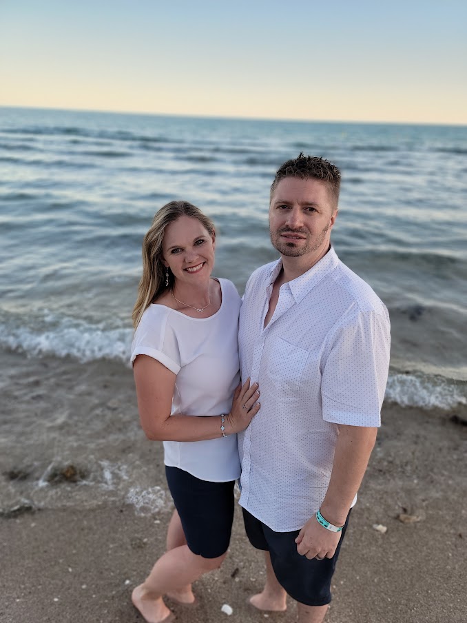 jerimiah and spouse on beach